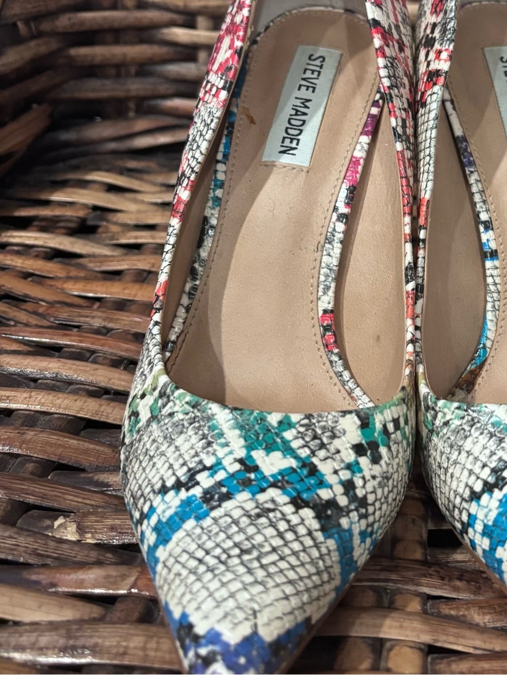 Steven Madden Womens 4 Inch Heels Vala Pump Snake Print Rainbow Colors Size 8.5M - Picture 11 of 12